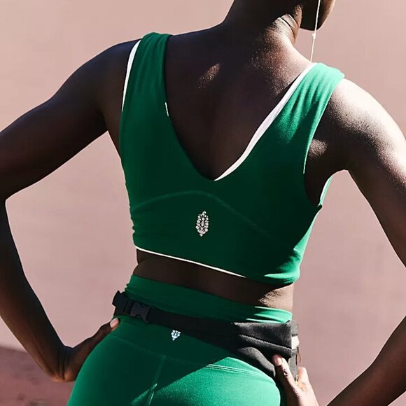 NWT Free People Movement Never Better Longline Green Crop Top - Picture 4 of 10